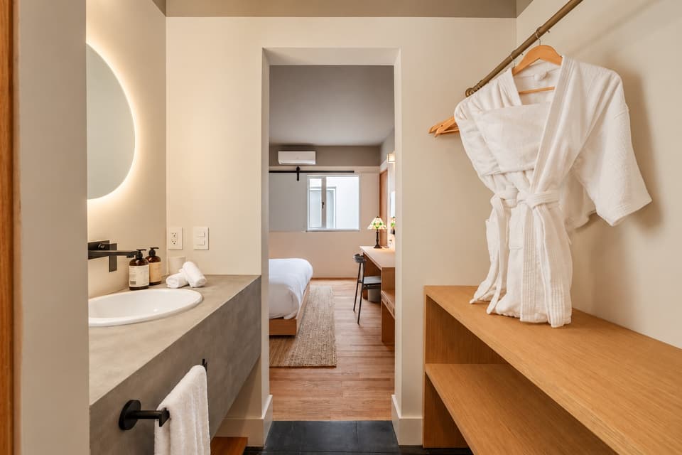 Agave, room 3C: the washbasin and mirror