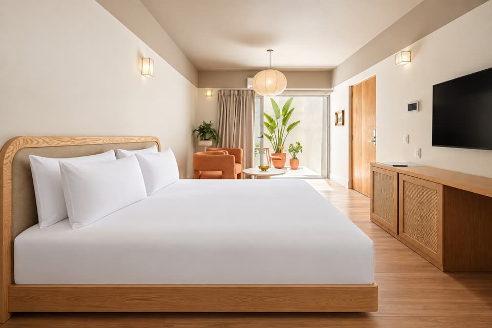 Cacao, room 1C: the bed and the room